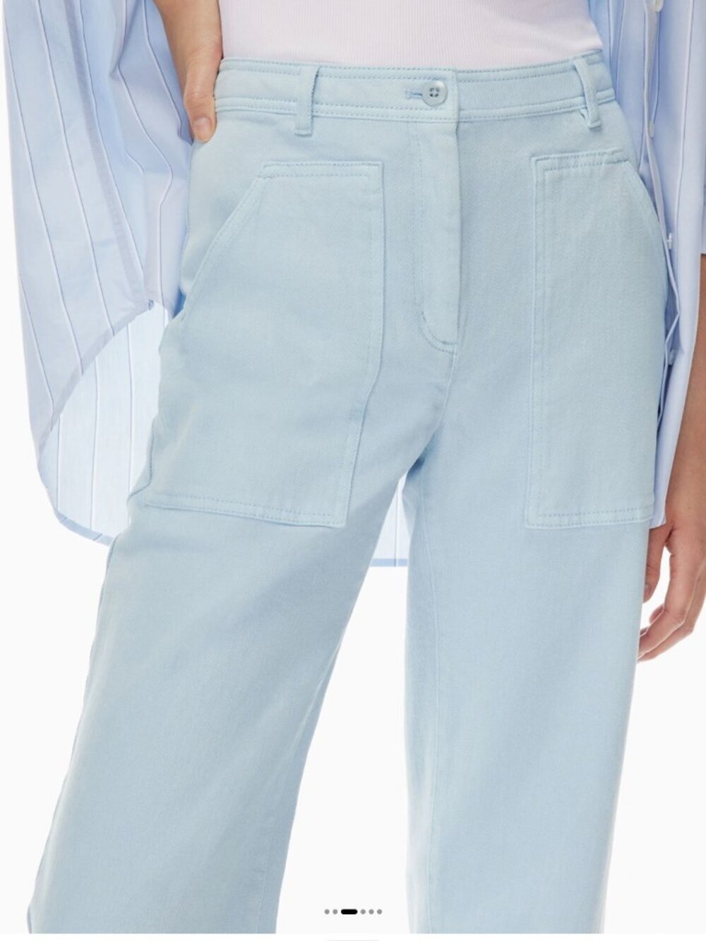 Wilfred Modern Utility pant Light Blue mid-rise Straight Leg size 8 - Picture 2 of 8